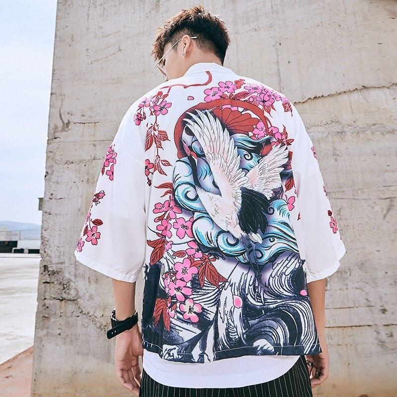 Mens Streetwear Kimono Jacket M