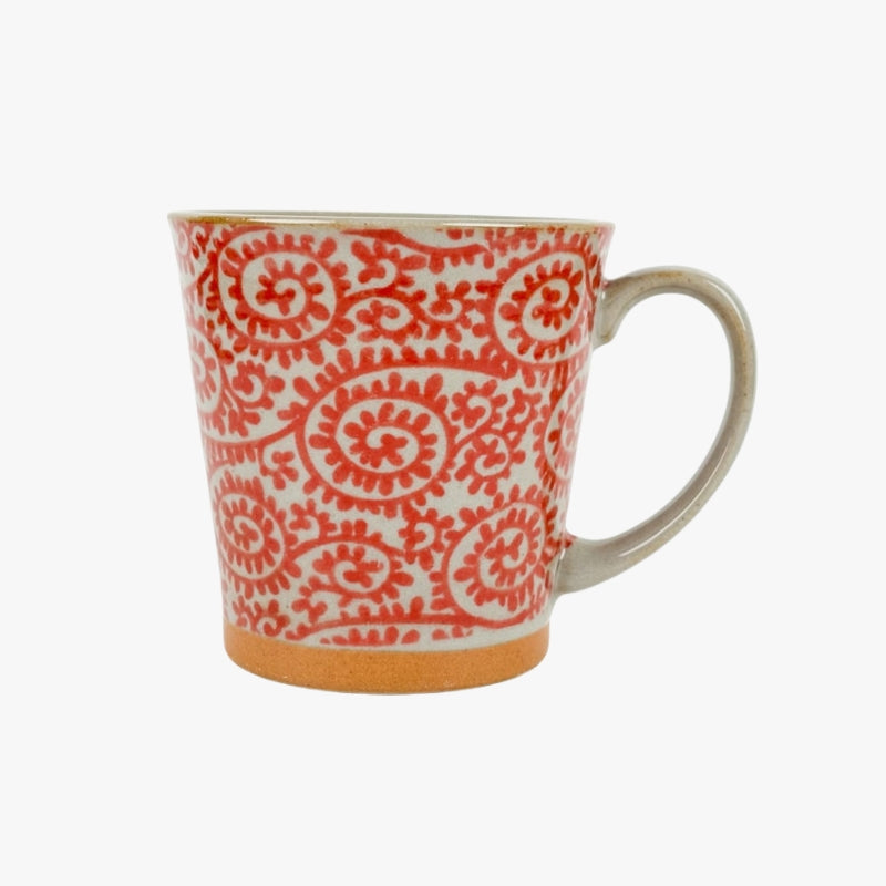 Karakusa Red Japanese Mug