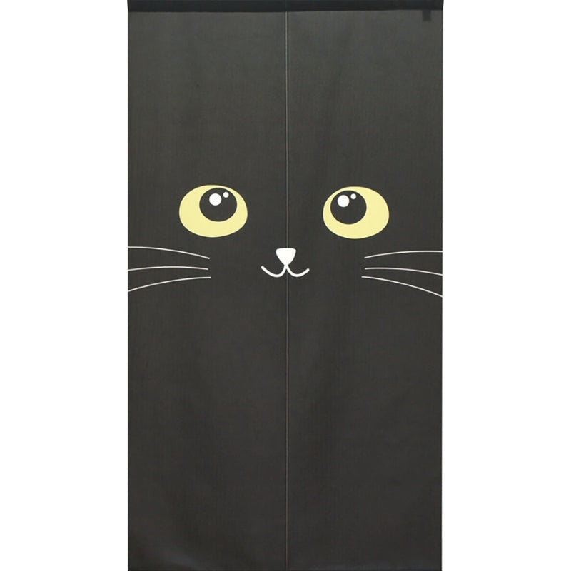 Japanese Noren Black Cat