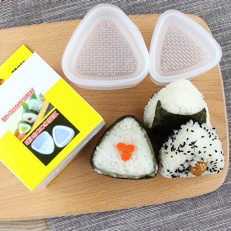 Onigiri Mold, Sushi Mold, 2 Pack Triangle Onigiri Rice Mold Sushi Making  Kit Onigiri DIY Tool Rice Ball Mold for Rice Ball, Sushi (2 White)