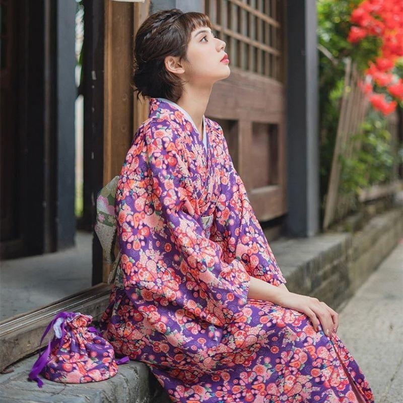 Pink And Purple Kimono For Women