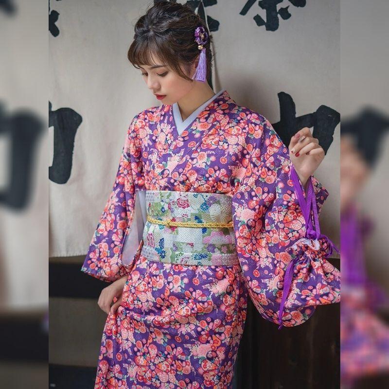 Pink And Purple Kimono For Women