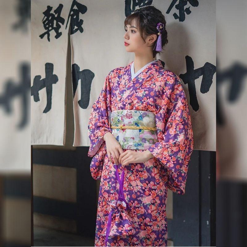 Pink And Purple Kimono For Women