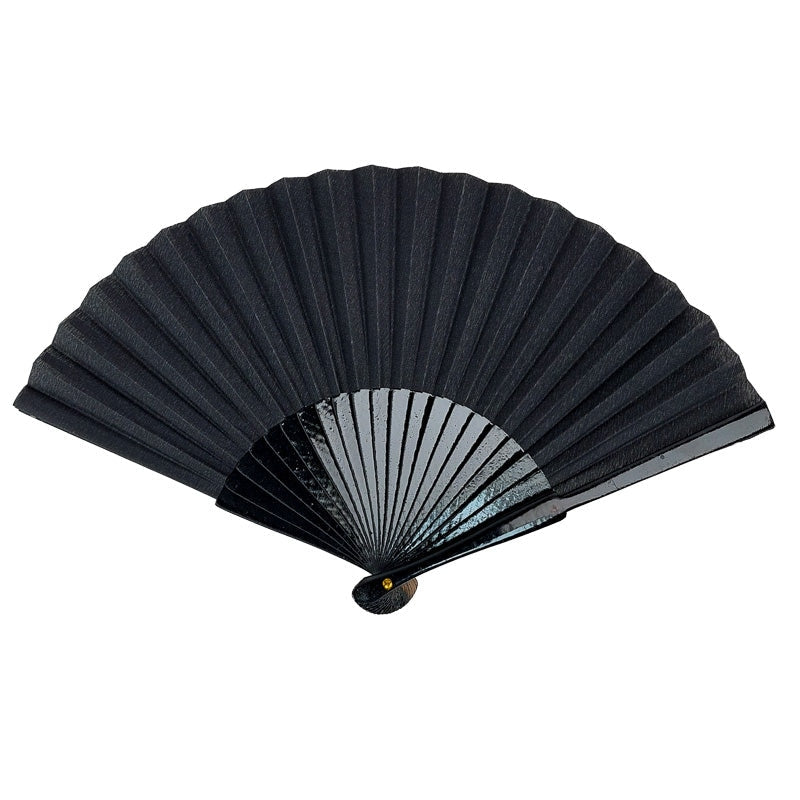 Plain Black Japanese Fan