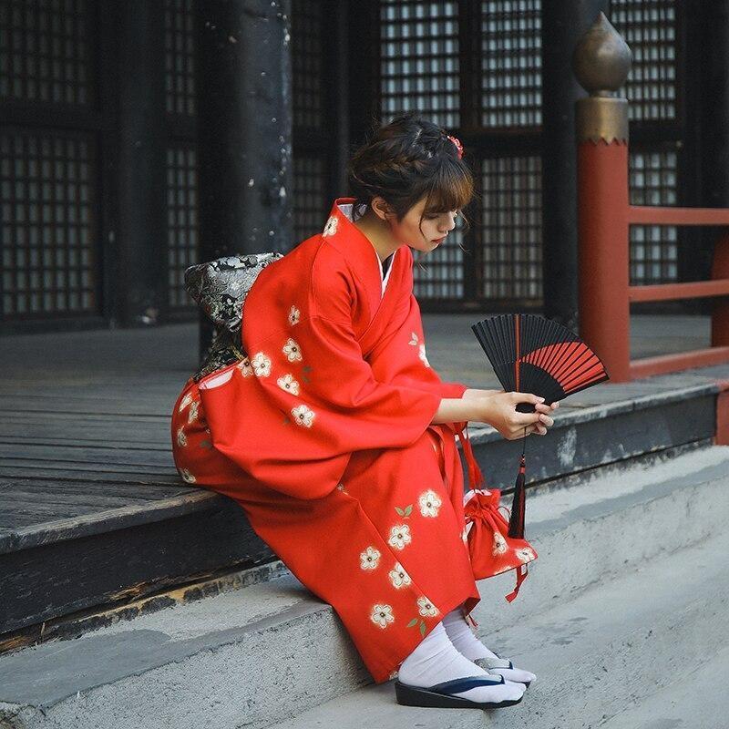 Red Floral Kimono For Women