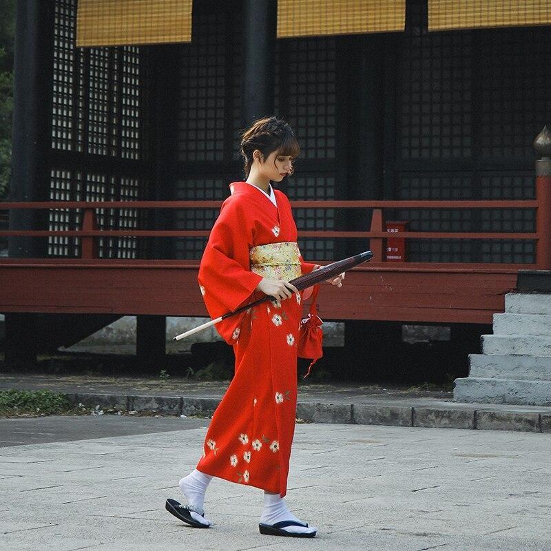 Red Floral Kimono For Women