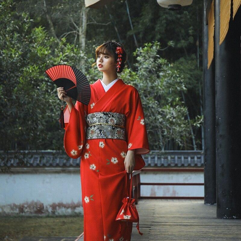 Red Floral Kimono For Women