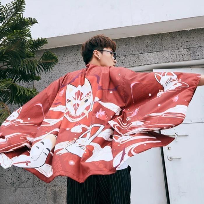 Red Kimono Jacket Men