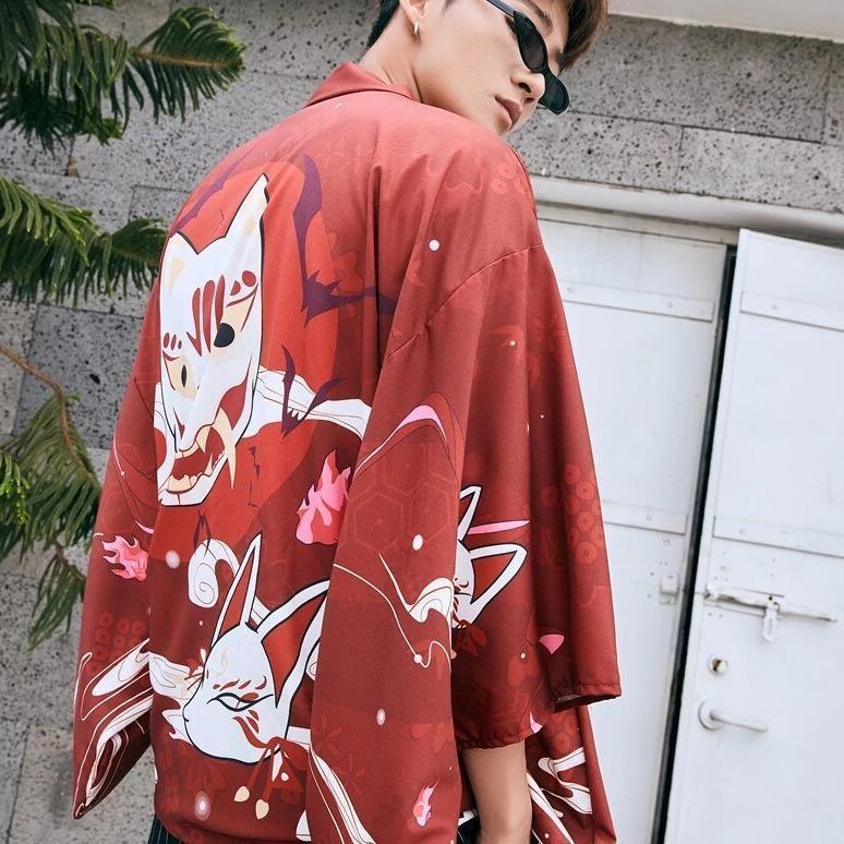 Red Kimono Jacket Men