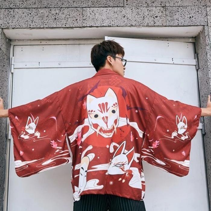 Red Kimono Jacket Men
