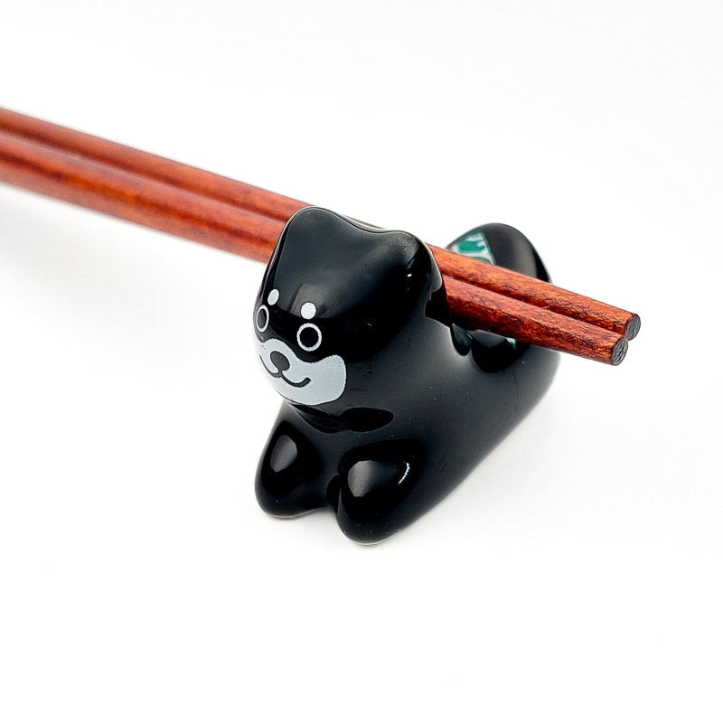 Chopstick Rest Black Shiba Dog
