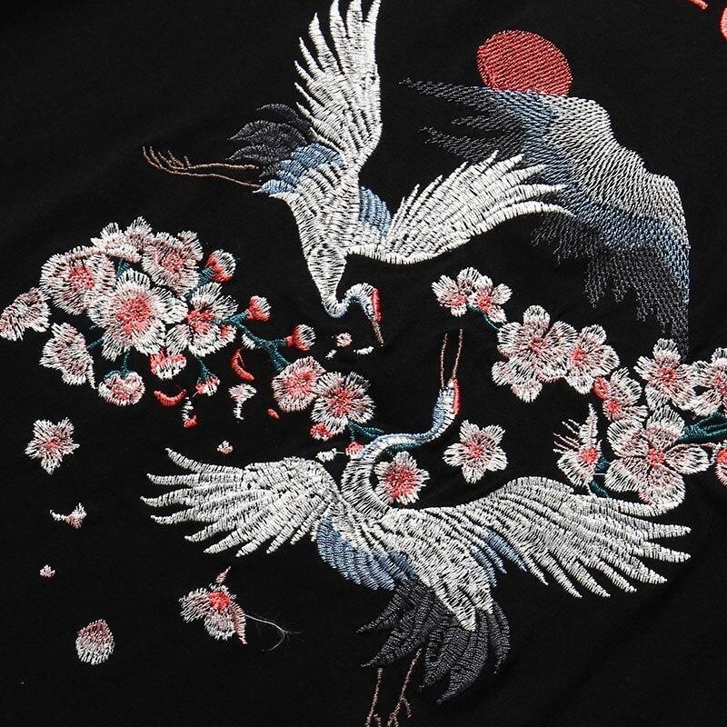 Retro Japanese T-Shirt - Cranes