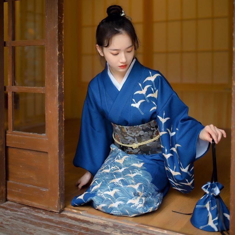 Blue kimono sale outfit