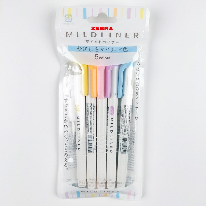 Set of 5 Markers Zebra Pastel