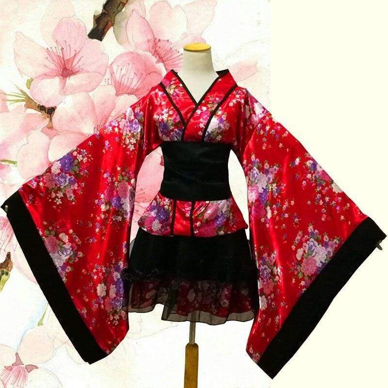Short Kimonos For Women Red / S