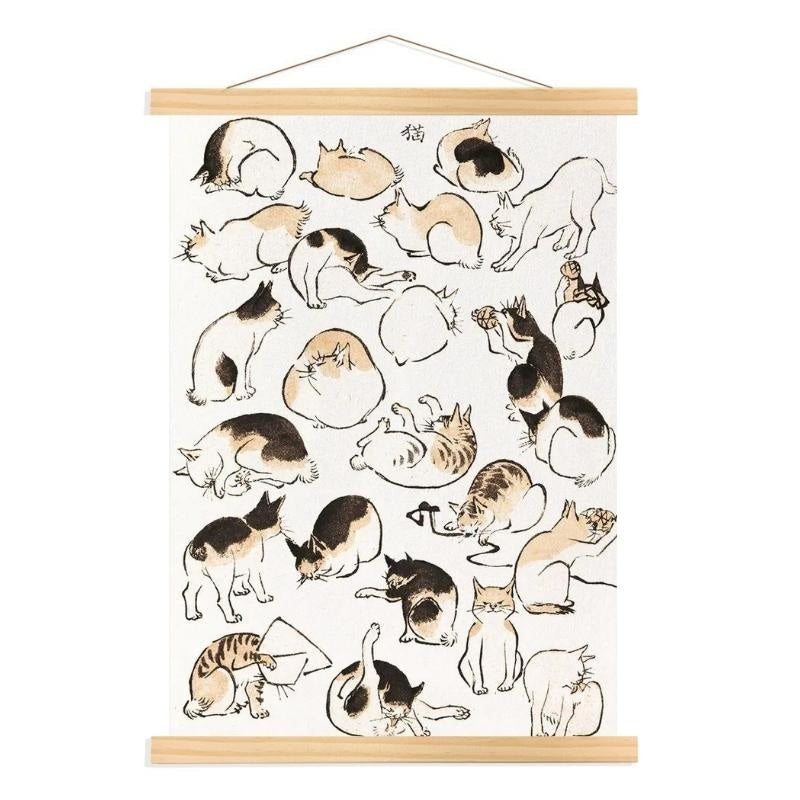 Japanese Cat Woodblock Print