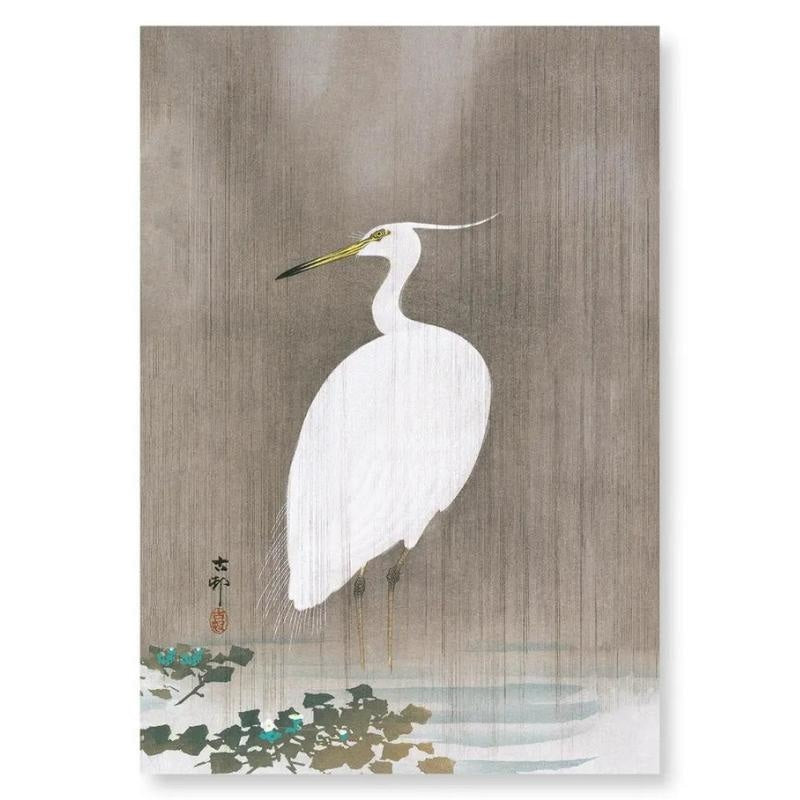 Japanese Artwork White Egret A4