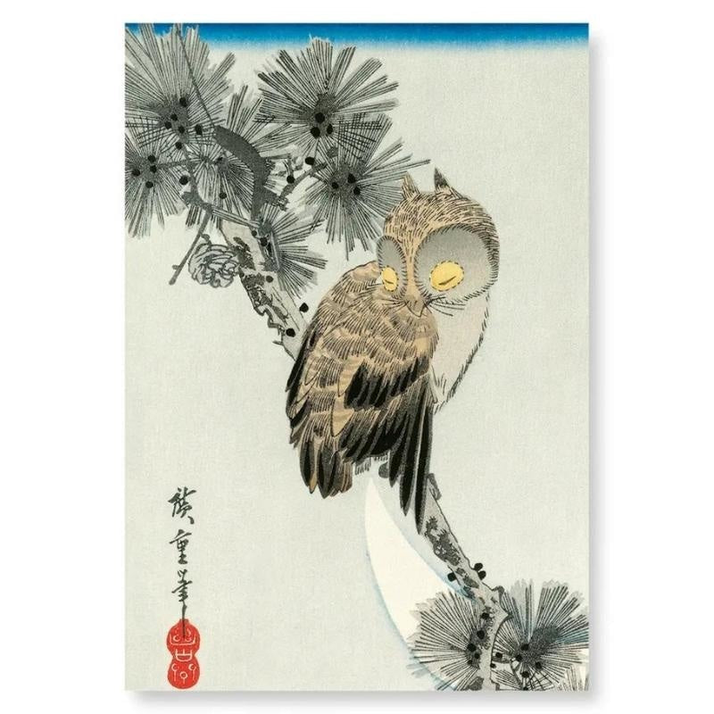 Japanese Owl Artwork A4