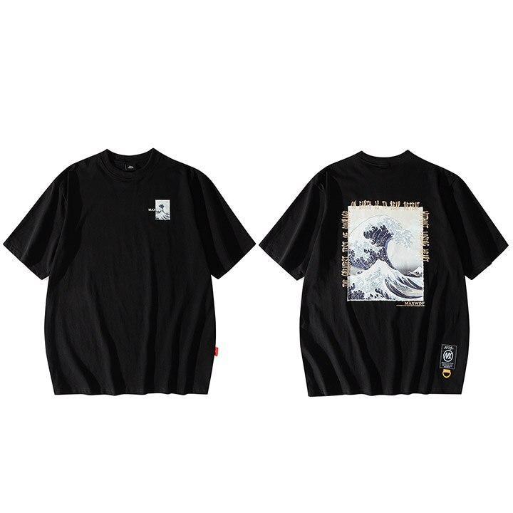 The Great Wave Tee Shirt Black / XXL