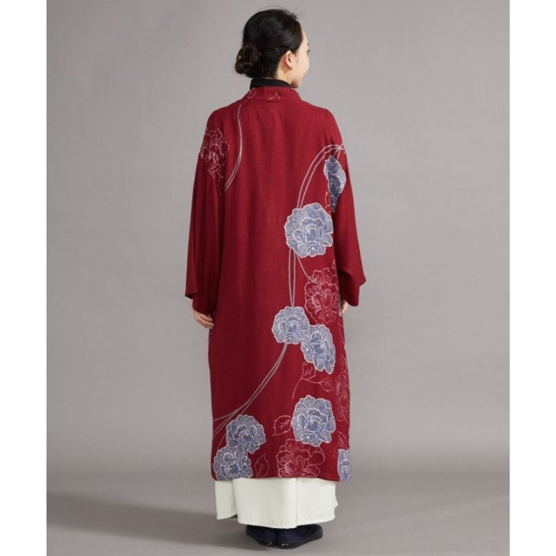 Veste Kimono Long Femme Rouge