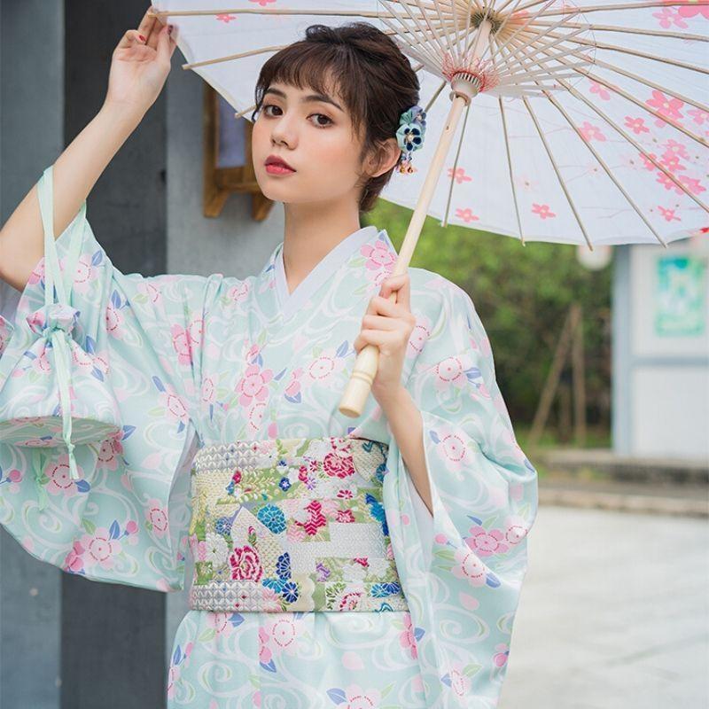 Women’s Bright Floral Kimono - Usuao Ume