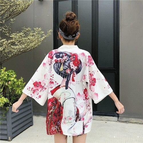 Women’s Geisha Kimono Jacket White / One Size