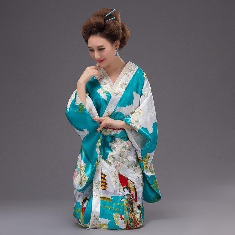 Women’s Japanese Aqua Kimono - Taakoizuburuu One Size