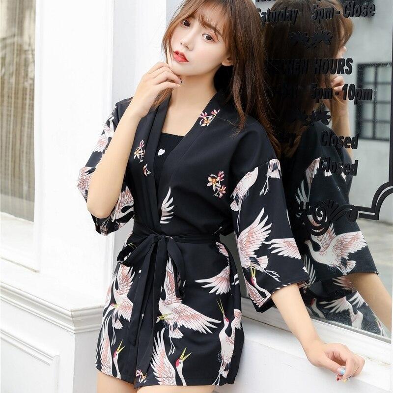 Womens Kimono Bird Print One Size