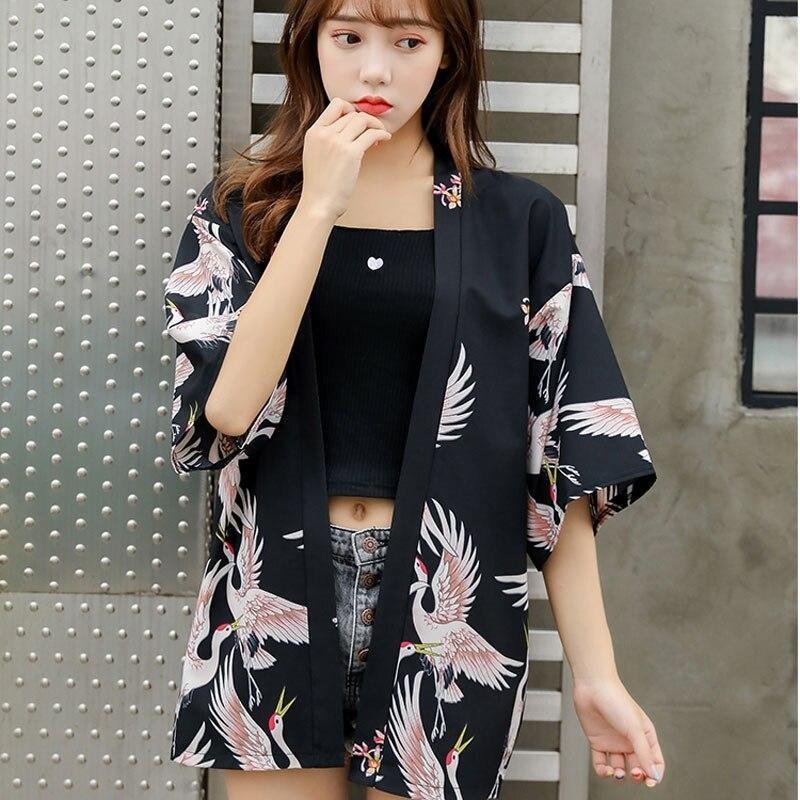 Womens Kimono Bird Print One Size