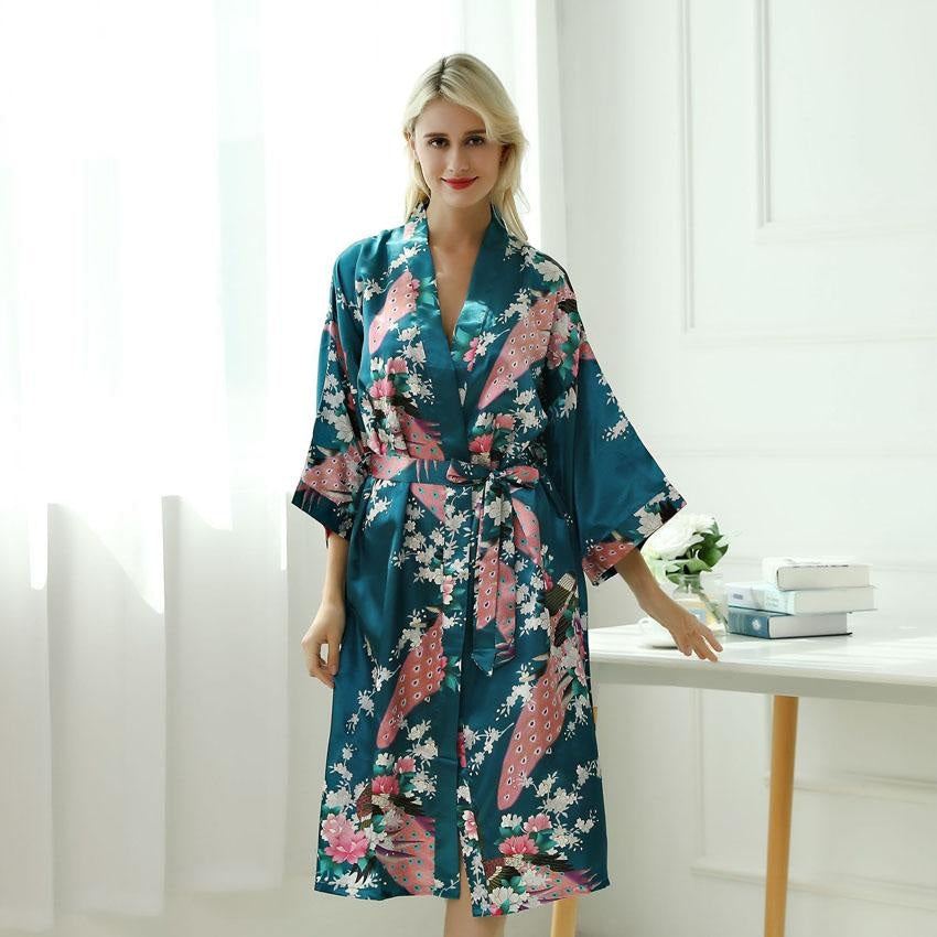 Women’s Kimono Pajamas - Turquoise M