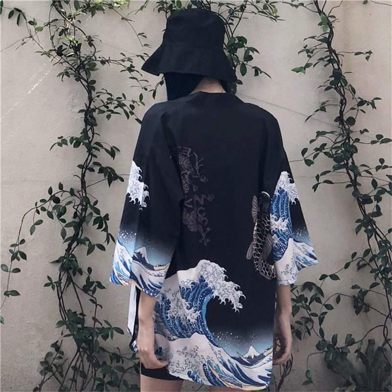 Women’s Modern Japanese Kimono Black / S