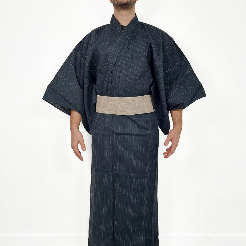 Japanese Traditional Kimono for Men,Halloween Samurai Outfit Cosplay  Costume Kyoto Yukata Long Robe(A) at  Men's Clothing store